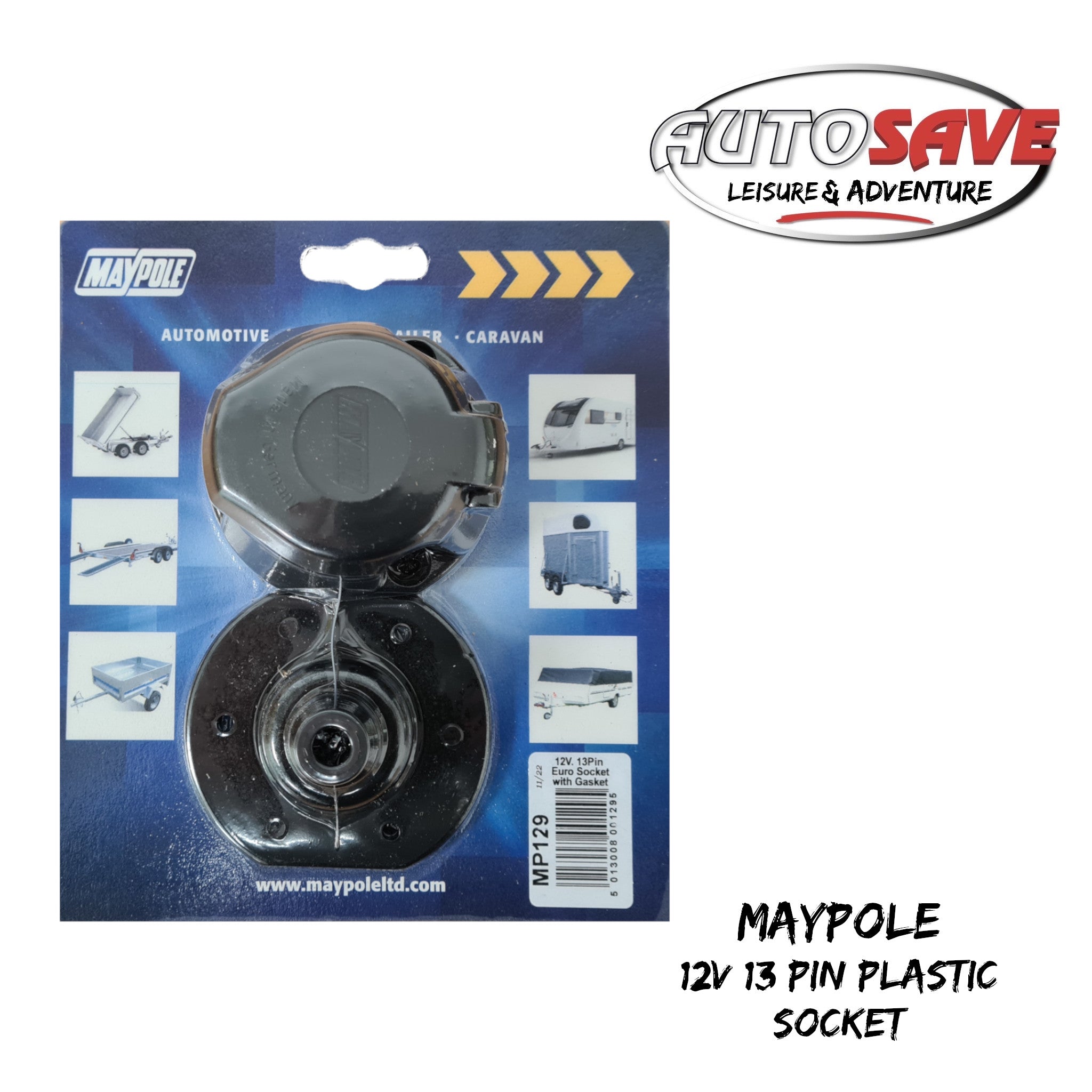 Maypole 13 Perno 12v Plastica Presa Traino - Rimorchio, Caravan - MP128, MP128B - Foto 3