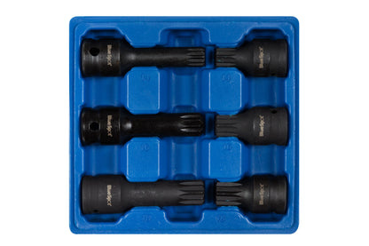 6 PCE 1/2" SPLINE SOCKETS (M14-M18)