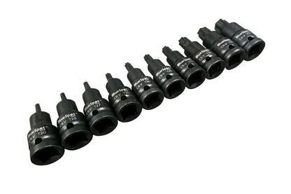 10 PCE 1/2" IMPACT TORX BIT SOCKETS (T20-T70)