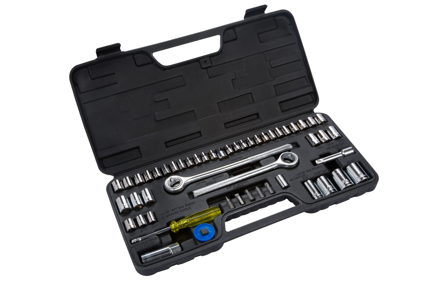 52 PCE 1/4" 3/8" & 1/2" SOCKET SET (4-13MM) (1/4"-13/16")