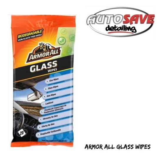 Armor All Glass Wipes Car Vehicle Cleaning Windscreen Window Mirror Pack of 20