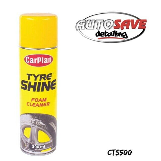 CarPlan Tyre Shine Foam Cleaner - Cleans & Protects Tyres 500ml