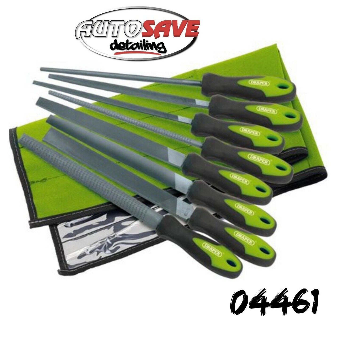 Draper 8106G/8 200mm Soft Grip Engineers File and Rasp Set Green 8pc