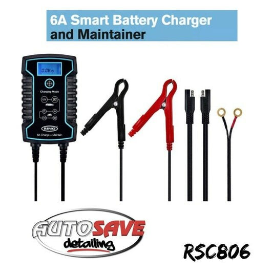 Ring RSC806 6v 12v 6A Start/Stop Car 4x4 Bike Smart Battery Charger & Maintainer