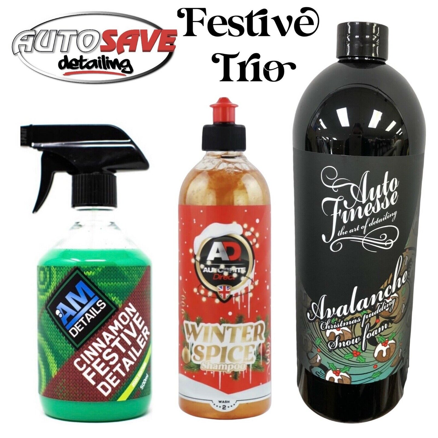 Festive Trio Autofinesse Autobrite Direct and AMDetails GREAT CHRISTMAS GIFT