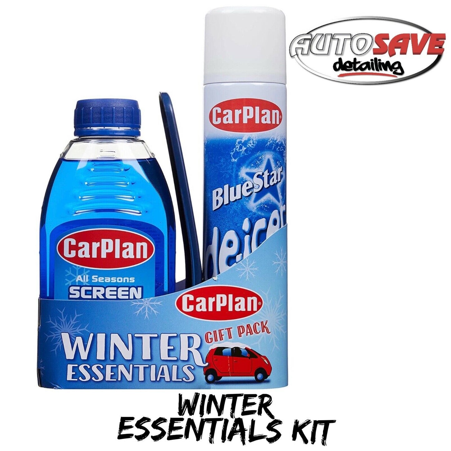 Carplan Winter Essentials Car Care Travel Pack Kit Deicer Screenwash Ice Scraper
