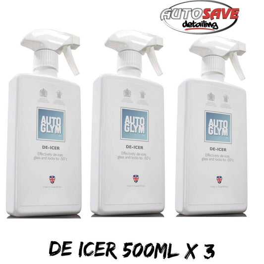 3x AutoGlym De-Icer DeIcer 500ml - High Performance Winter Formula