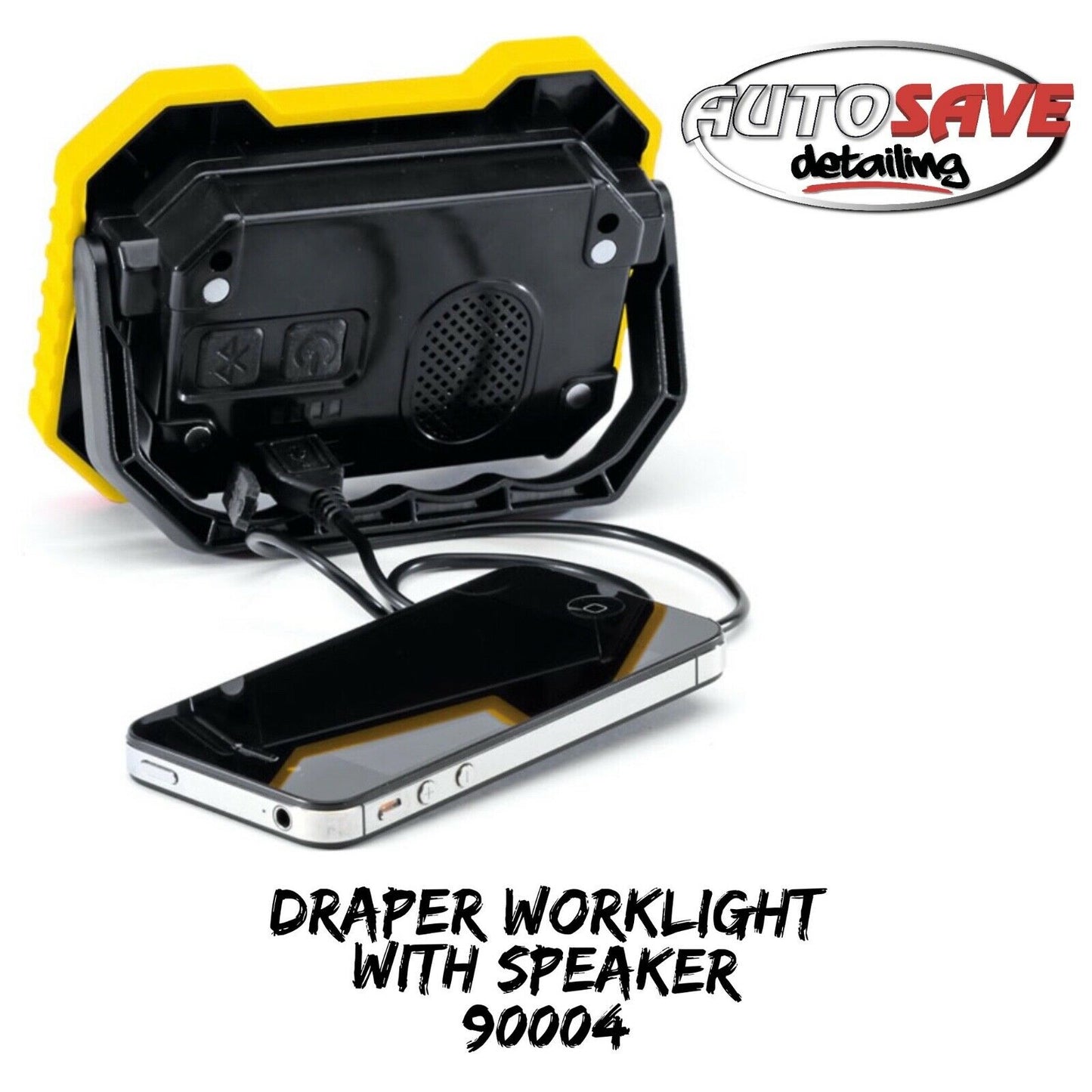 Draper 90004 Rechargeable Worklight Wireless Speaker Yellow