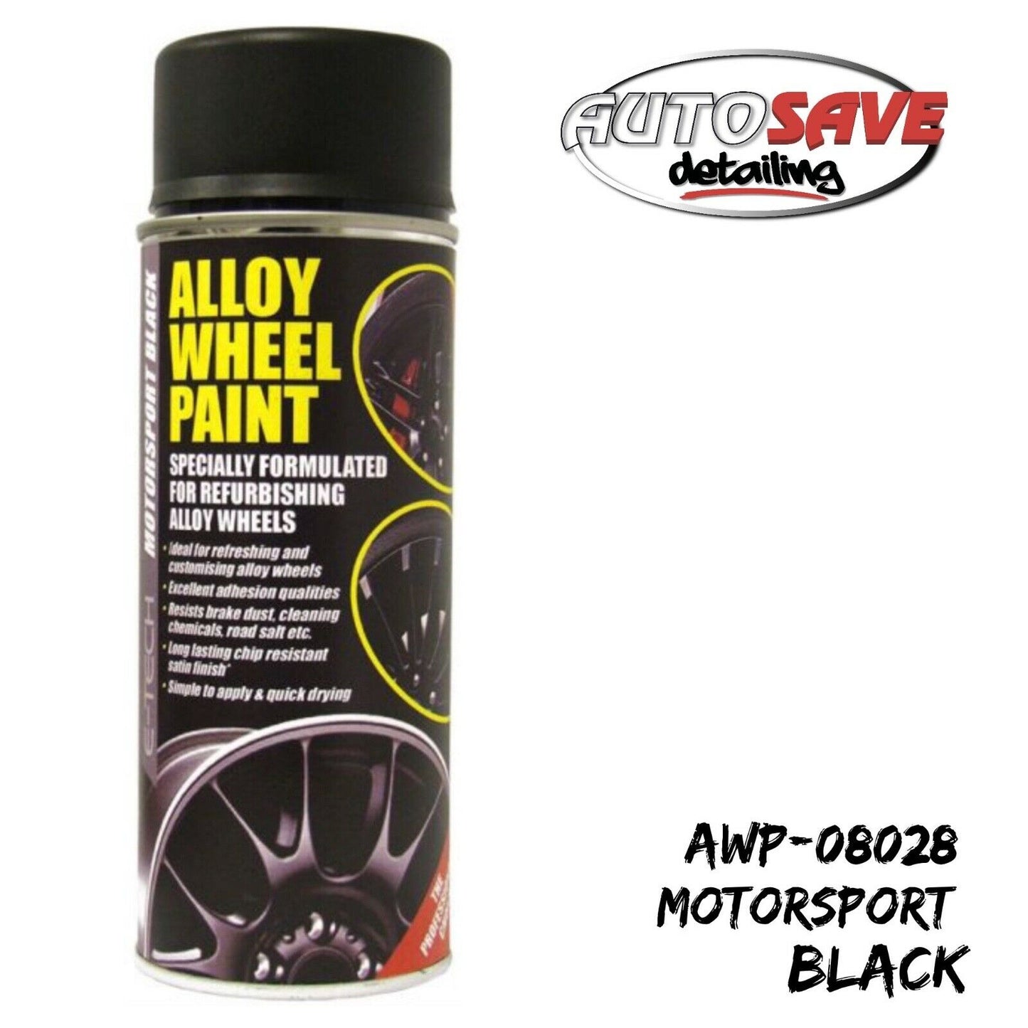 E-Tech Professional Motorsport Black  Car Alloy Wheel Spray Paint