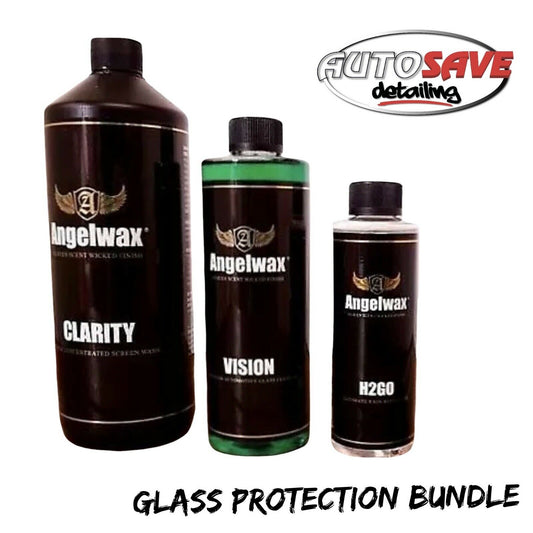 Angelwax Ultimate Glass Protection Kit H2GO (250ml) Vision (500ml) Clarity 1L