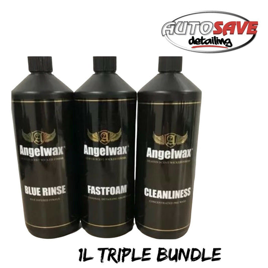 Angelwax BLUE RINSE , FASTFOAM and CLEANLINESS 1L Triple Bundle Great Buy