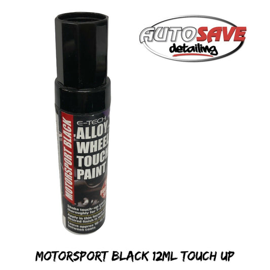 E-TECH Motorsport BLACK Car Alloy Wheel Paint Touch-up Repair Chip Kerb Damaged