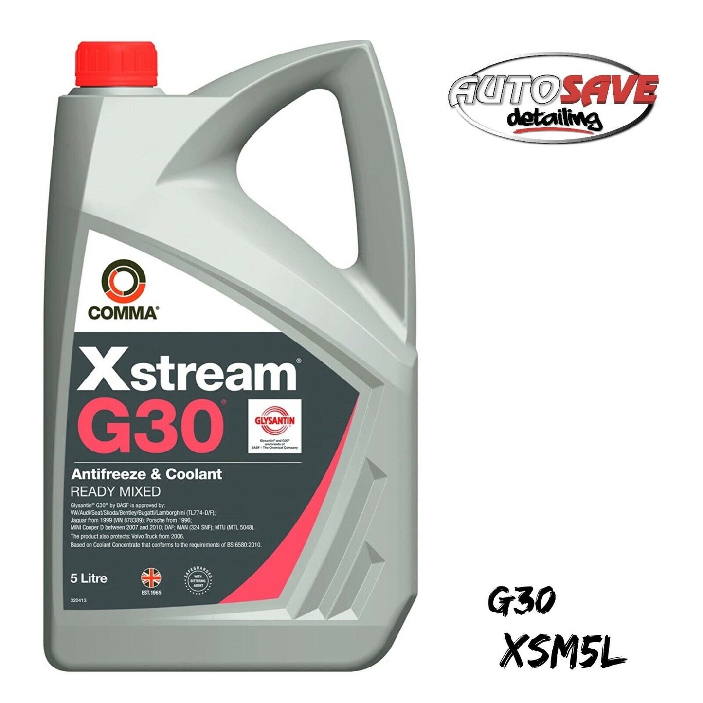 COMMA Xstream G30 Antifreeze & Coolant - Ready To Use - 5 Litre - XSM5L