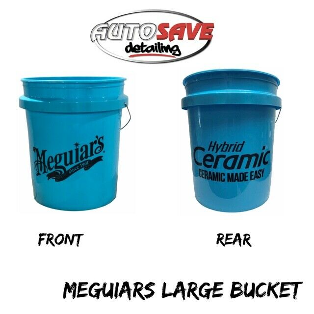 Meguiar's Large Car Wash Bucket 5US Gallon Detailing Vallet Polish Shine Blue