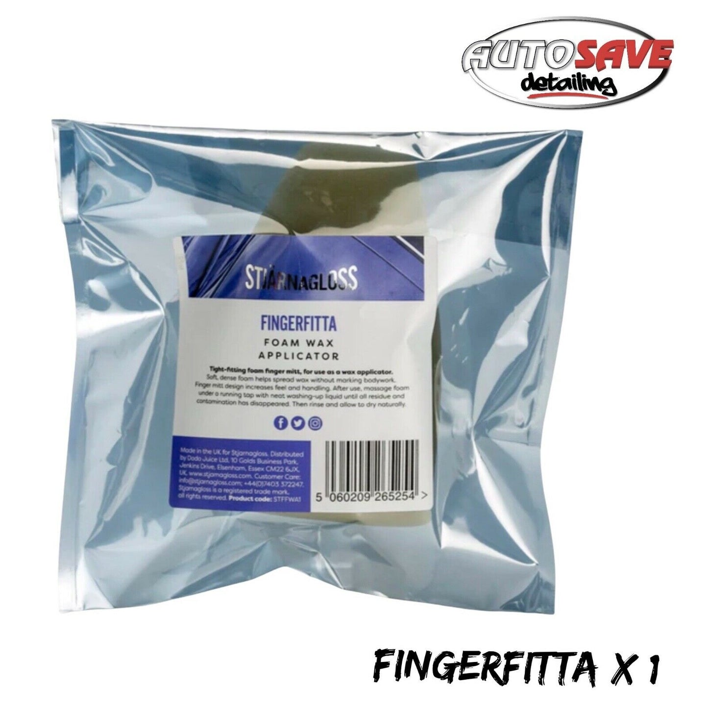 Stjarnagloss Fingerfitta foam wax applicator x 1