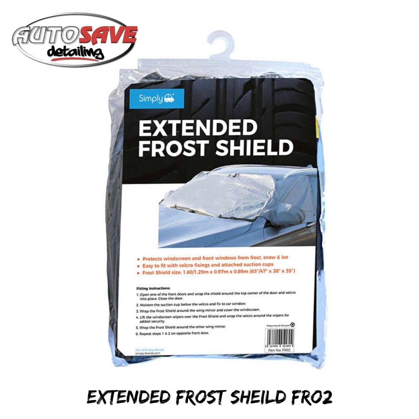 Simply Extended Frost Shield Window Cover 160x97cm Stops Snow Ice Winter FRO2