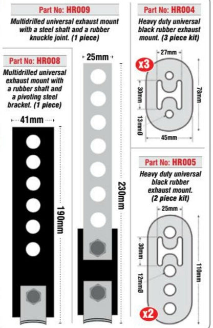 E-Tech Heavy duty exhaust mount HR008