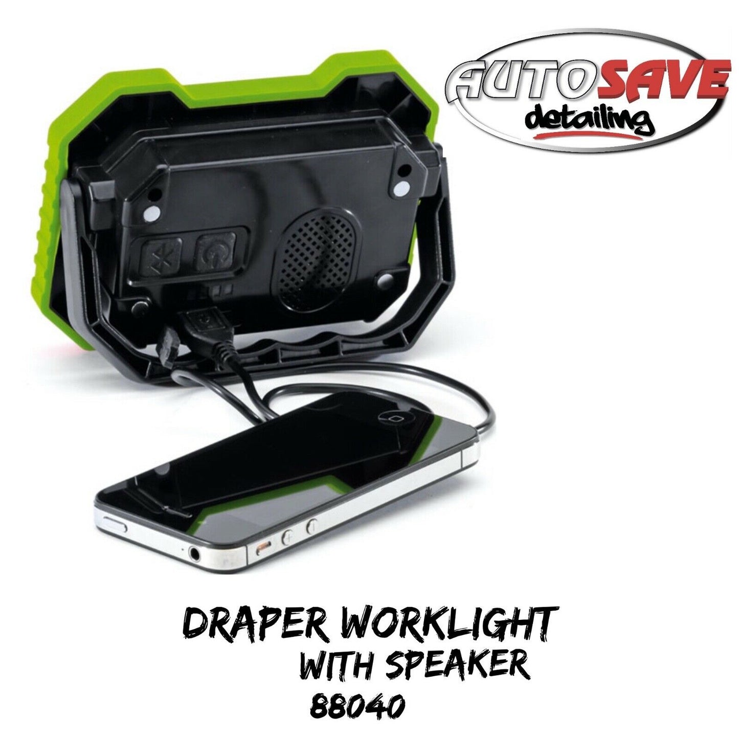 Draper 88040 Rechargeable Worklight Wireless Speaker Green