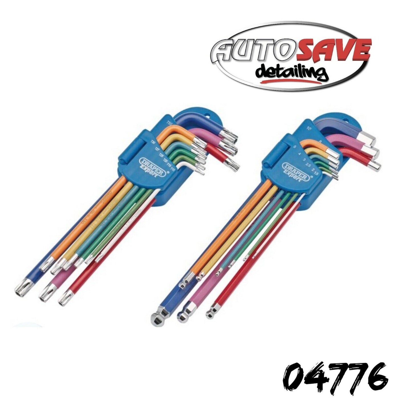 NEW Draper Expert Metric Long Arm TX STAR and Hex Key Set Colour Coded 18pc