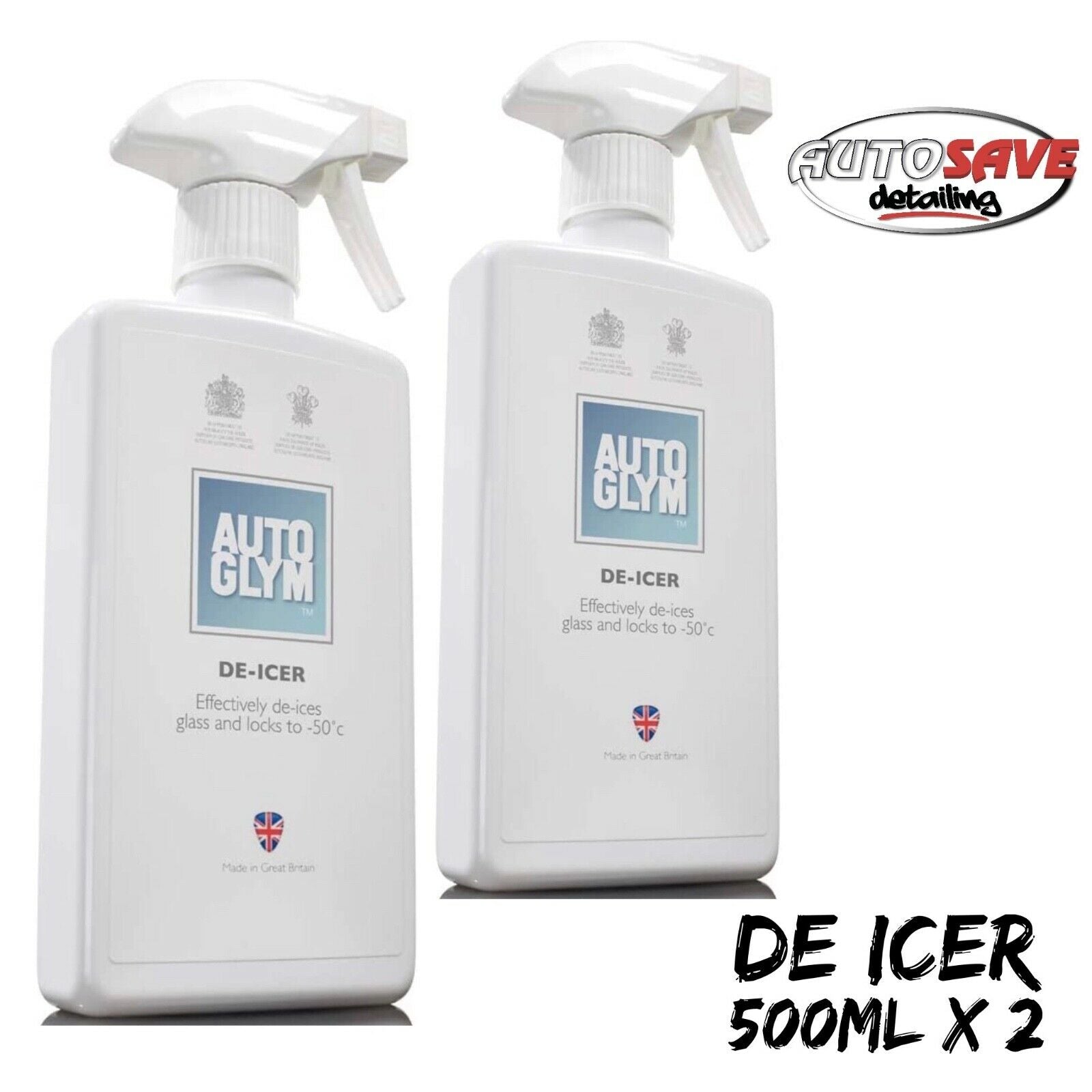 2x AutoGlym DeIcer DeIcer 500ml High Performance Winter Formula BUN