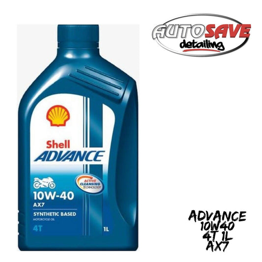 Shell Advance AX7 10W-40 10W40 4T Four Stroke Motorcycle Engine Oil 1 Litre 1L