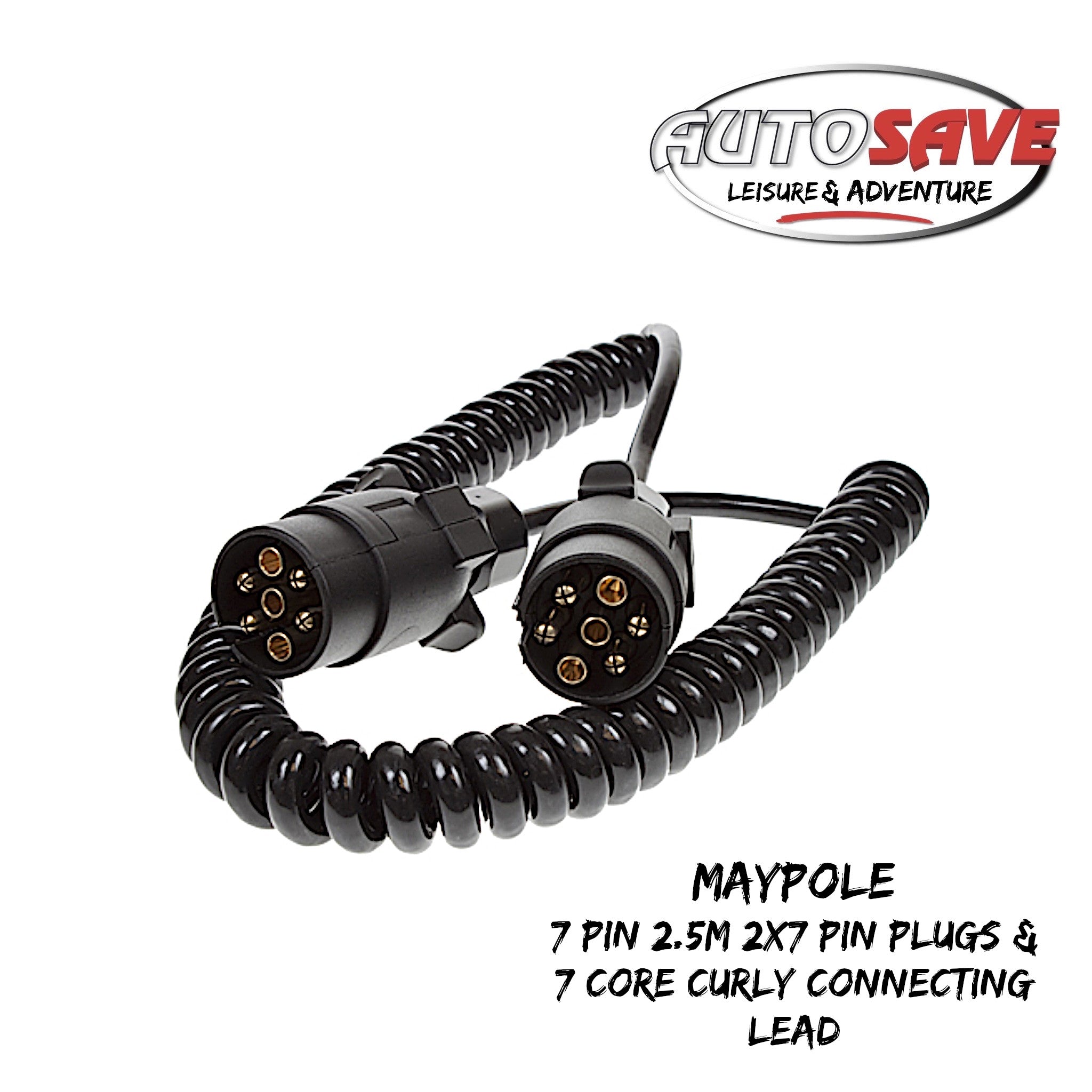 7 Pin 2.5m 2×7 Pin Plugs & 7 Core Curly Connecting Lead – Autosave ...