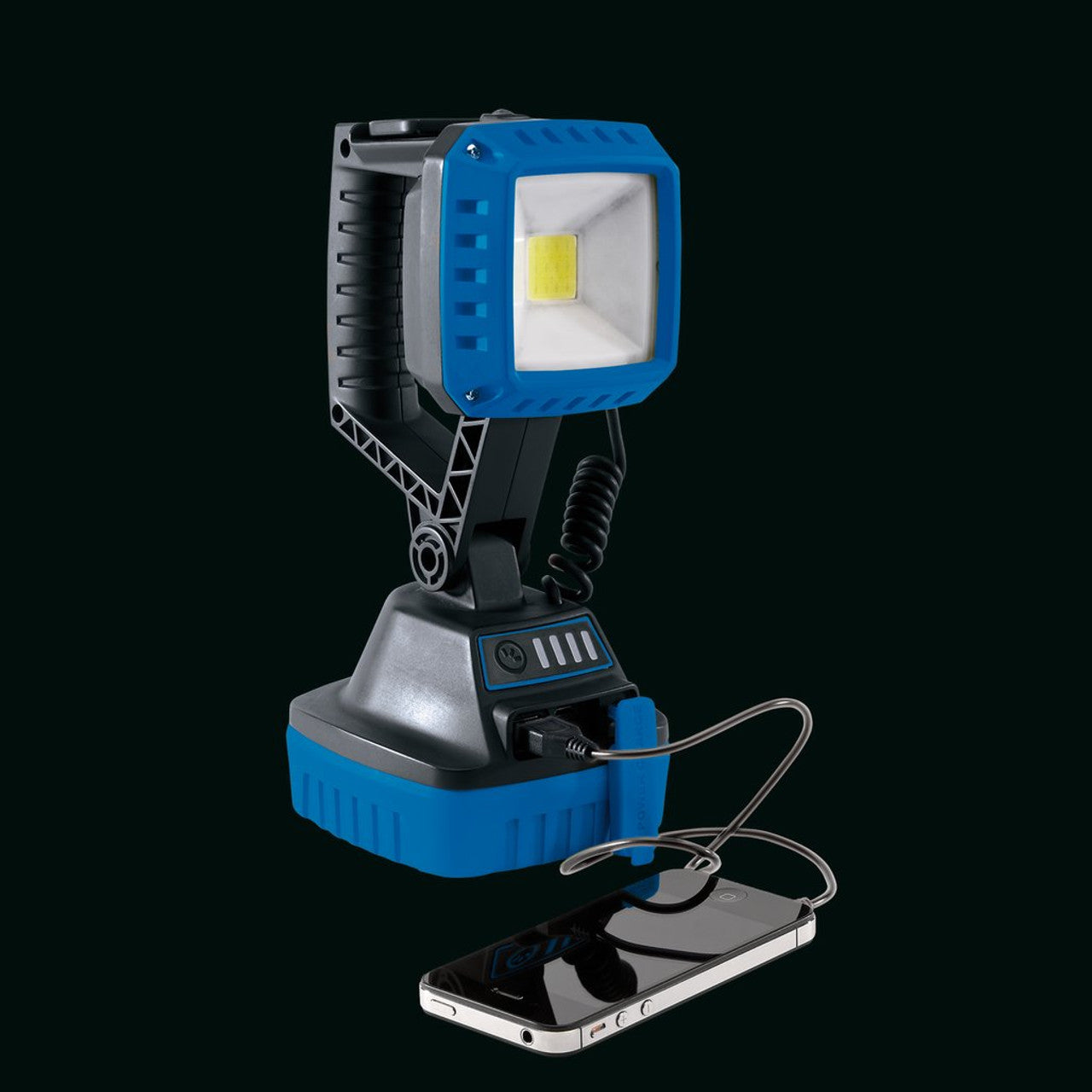 Draper COB LED Rechargeable Worklight, 10W, 1,000 Lumens, Blue, 4 x 2.2Ah Batteries