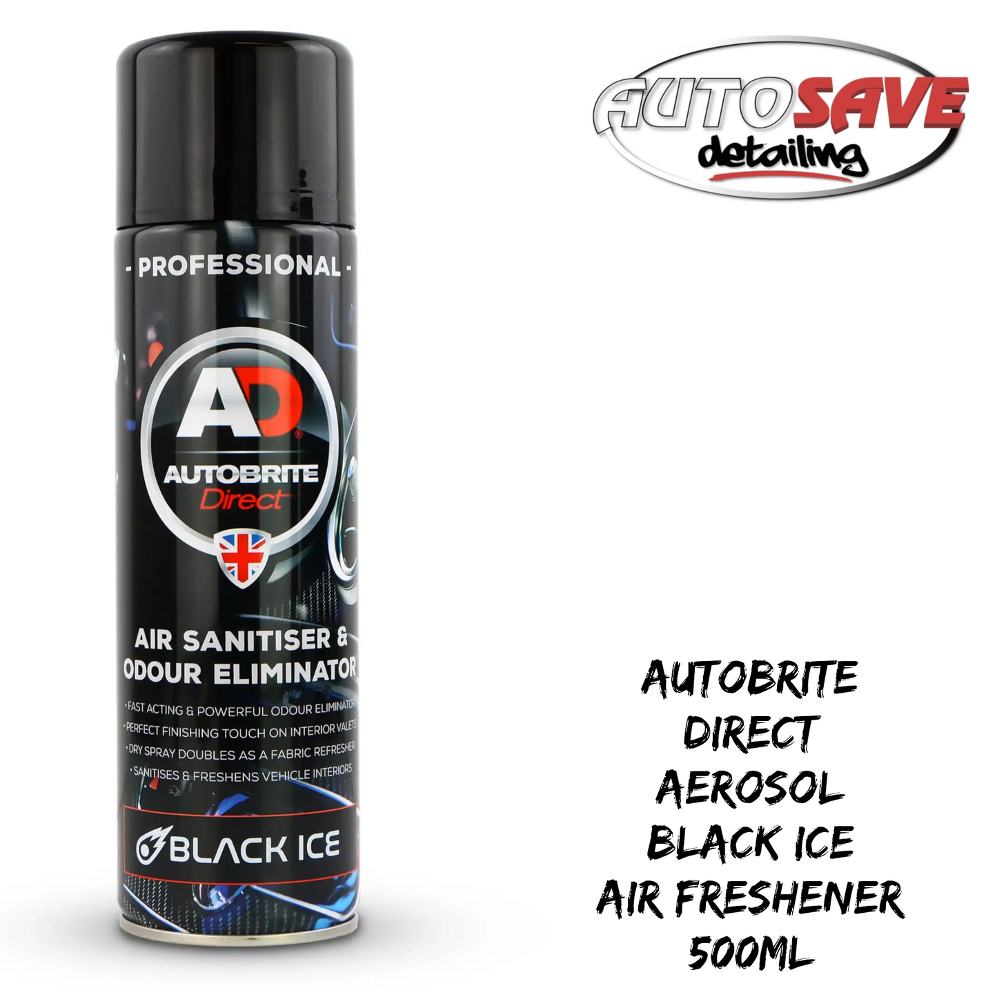Autobrite Direct - Professional Aerosol Air Freshener x 1 Single Can Black Ice