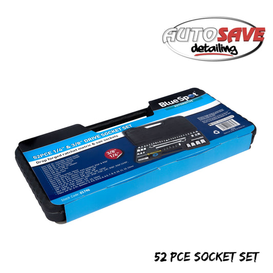 52 PCE 1/4" 3/8" & 1/2" SOCKET SET (4-13MM) (1/4"-13/16")