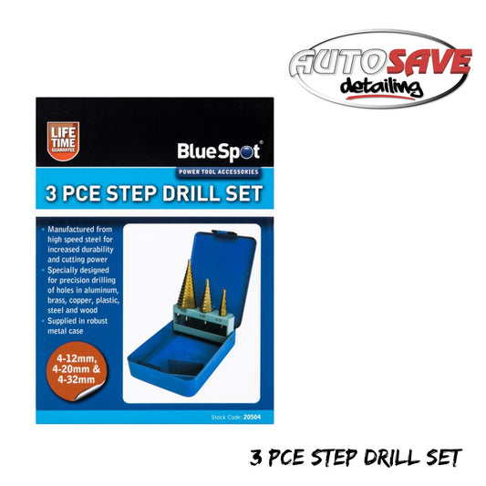 3 PCE HSS STEP DRILL SET (4-32MM)