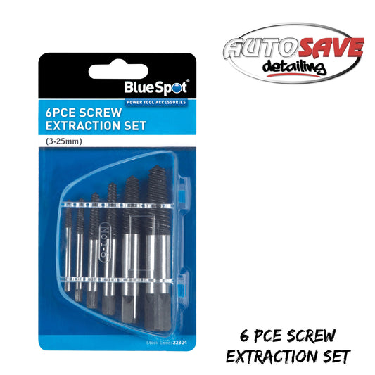 6 PCE SCREW EXTRACTION SET (3-25MM)