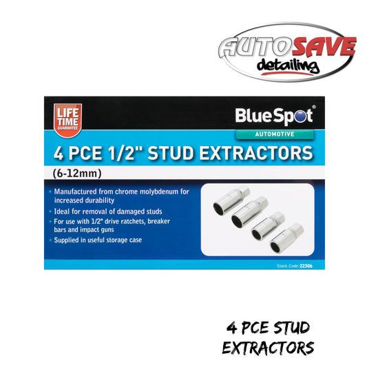 4 PCE 1/2" STUD EXTRACTORS (6-12MM)