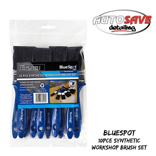 10 PCE SYNTHETIC WORKSHOP BRUSH SET