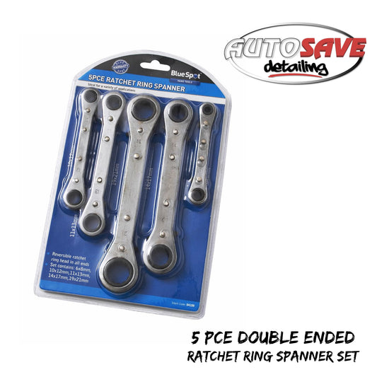 5 PCE METRIC RATCHET RING SPANNER SET (6-21MM)