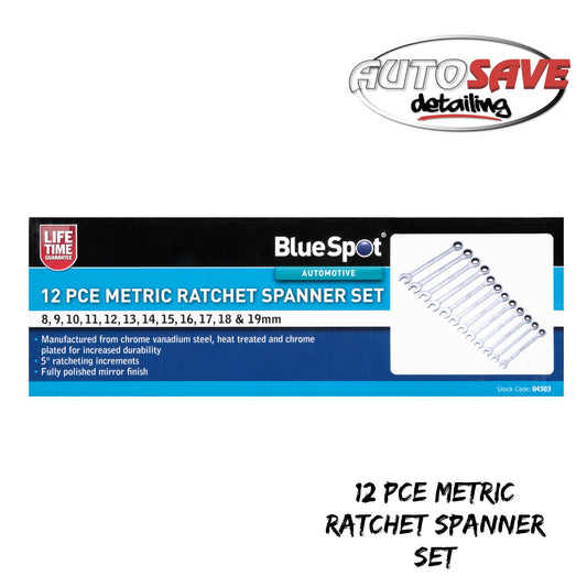 12 PCE METRIC RATCHET SPANNER SET (8-19MM)
