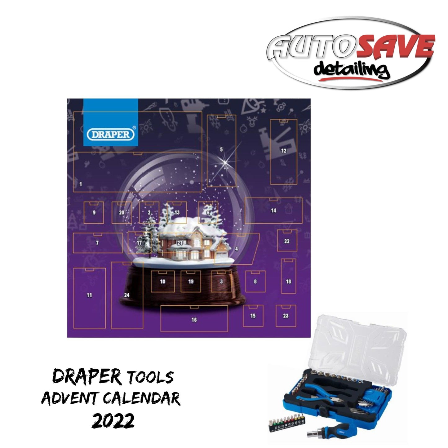Draper Tools Christmas Advent Calendar Plier Hex Key Socket Screwdriver Set