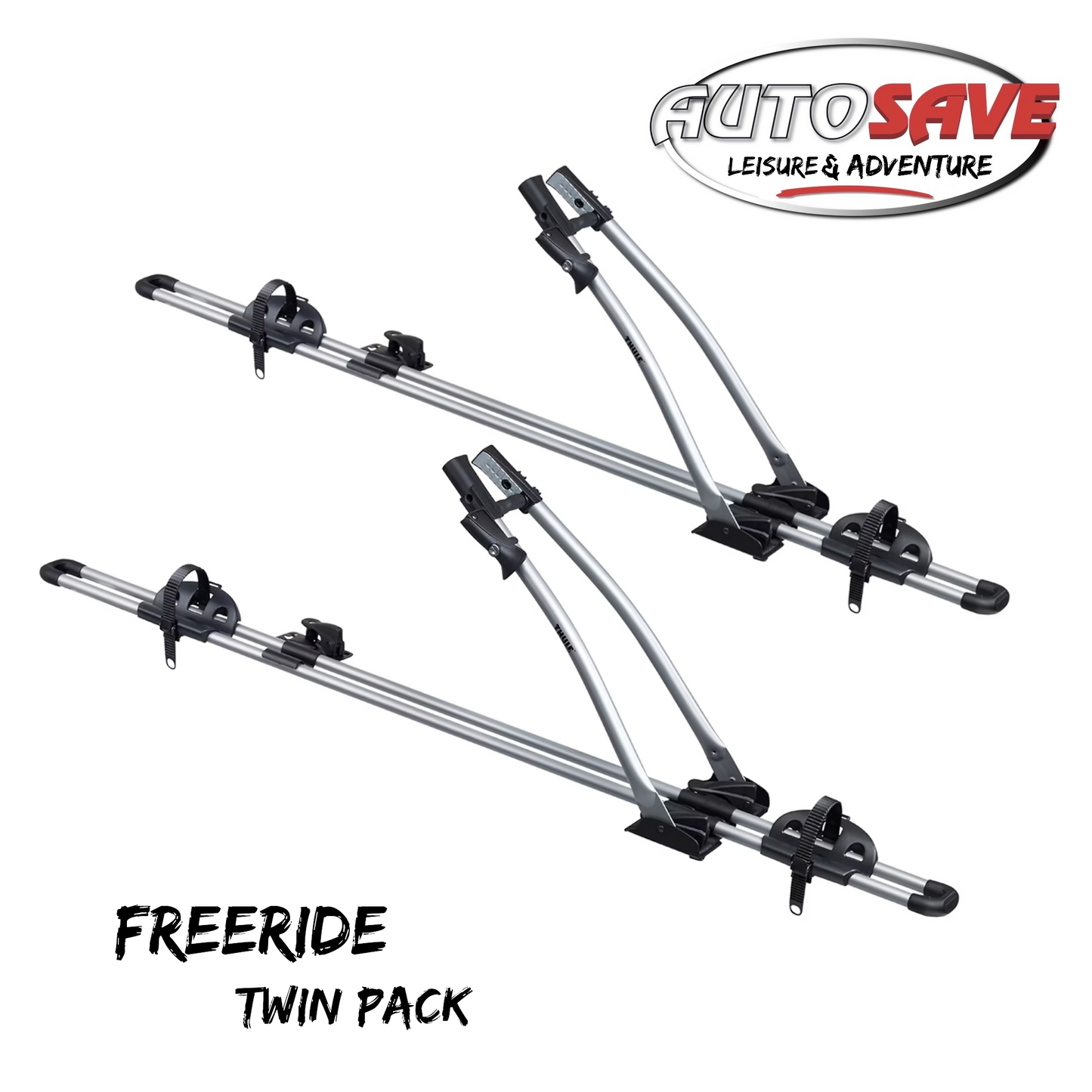 THULE - FreeRide 532 Twin Pack Roof Mount Cycle Carrier Rack, T-Track + Locks
