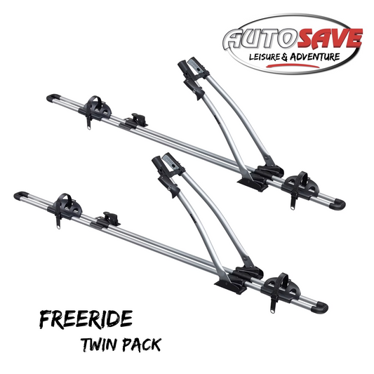 THULE - FreeRide 532 Twin Pack Roof Mount Cycle Carrier Rack, T-Track + Locks