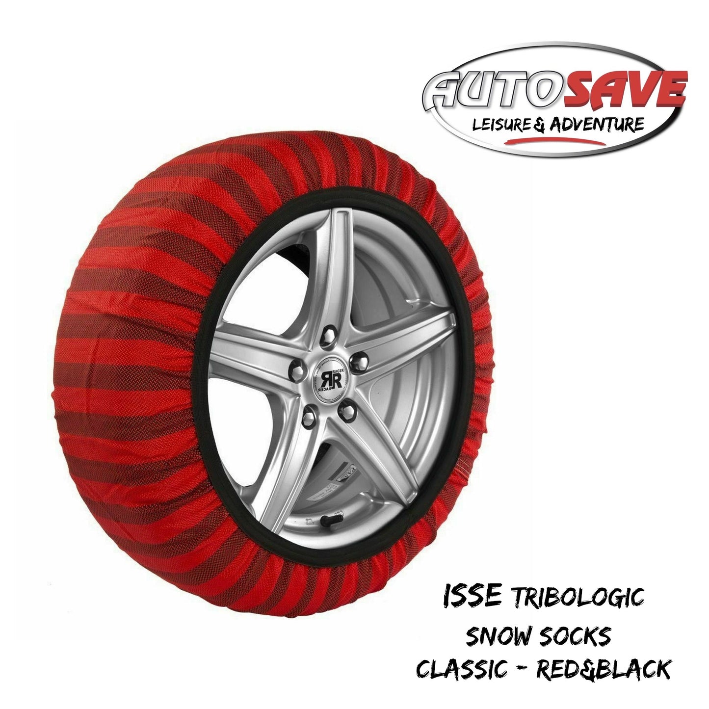 ISSE Tribologic Textile Car Snow Socks Classic - Red/Black