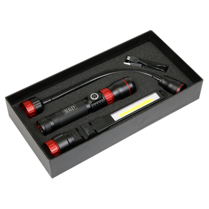 Sealey LED0131R Interchangeable 3-In-1 COB LED Inspection Lamp Rechargeable