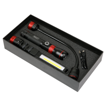 Sealey LED0131R Interchangeable 3-In-1 COB LED Inspection Lamp Rechargeable