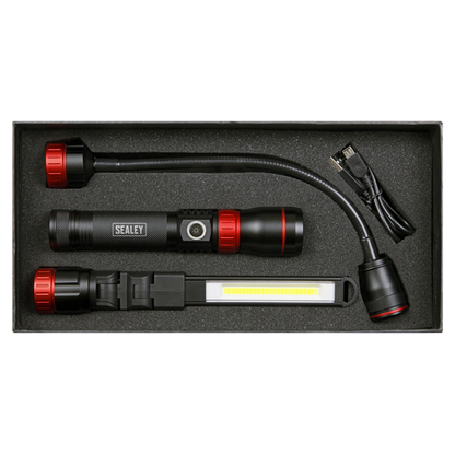 Sealey LED0131R Interchangeable 3-In-1 COB LED Inspection Lamp Rechargeable