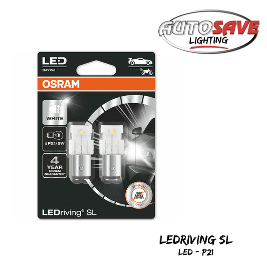 OSRAM LEDriving SL LED P21/5W 6000K Cool White Car Bulb (Twin) BAY15d | 12V