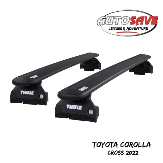 Thule Aluminium WingBar Evo Black Roof Bars to fit Toyota Corolla Cross 2022