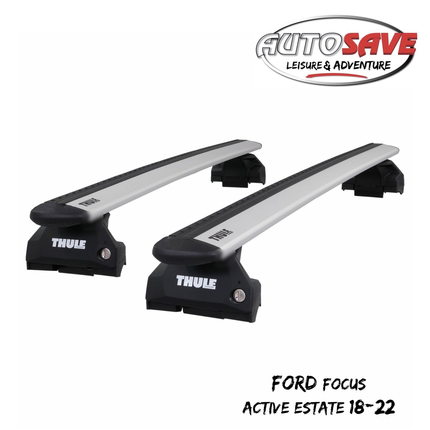 Thule Aluminium WingBar Evo Silver Roof Bars Set Ford Focus Active Estate 18-22