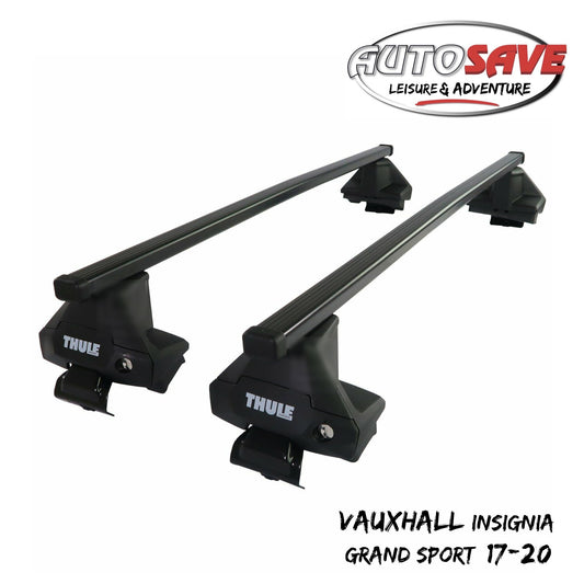 Thule Steel SquareBar Evo Roof Bars Set fit Vauxhall Insignia Grand Sport 17-20