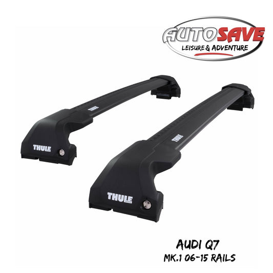Thule WingBar Edge Black Aluminium Roof Bars Set to fit Audi Q7 Mk.1 06-15 Rails