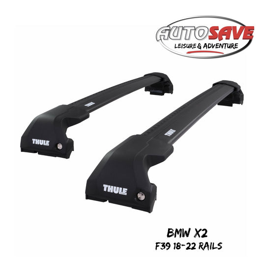 Thule WingBar Edge Black Aluminium Roof Bars Set to fit BMW X2 F39 18-22 Rails