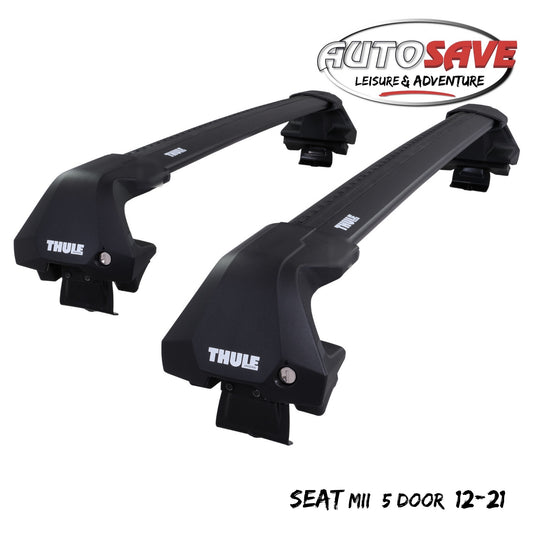 Thule WingBar Edge Black Aluminium Roof Bars Set to fit Seat Mii 5 Door 12-21