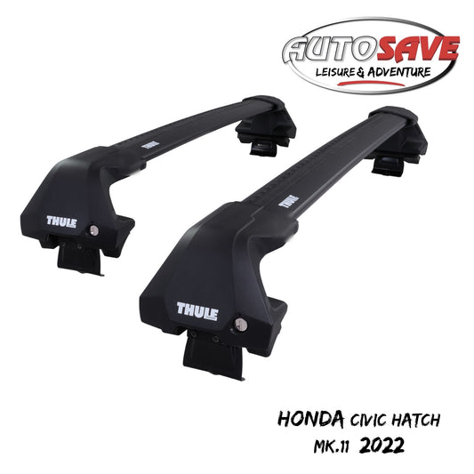 Thule WingBar Edge Black Aluminium Roof Bars for Honda Civic Hatch Mk.11 2022